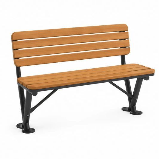 Banc en bois et métal pour extérieur, marron
