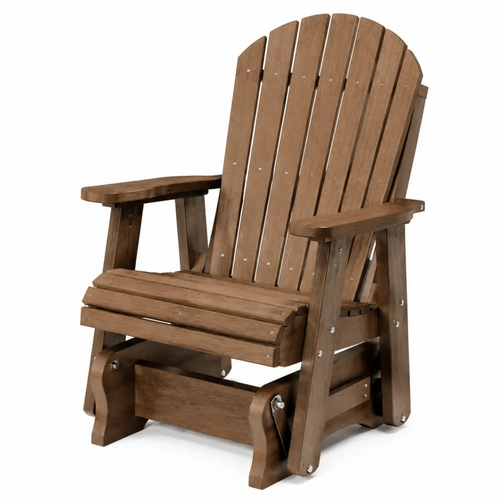 Chaise berçante en bois d'acacia brun pour extérieur
