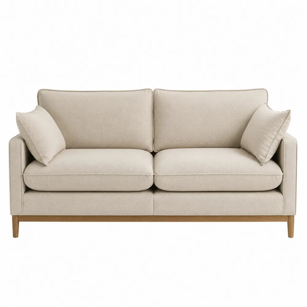 Canapé deux places tissu bois beige