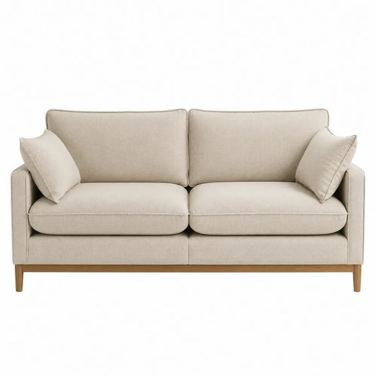 Canapé deux places tissu bois beige